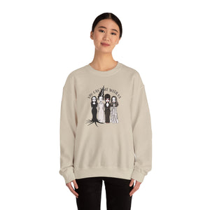 Spooky Sisterhood Sweatshirt, Cozy Halloween Crewneck, Unisex Witchy Apparel, Perfect for Autumn Gatherings, Gift for Friends