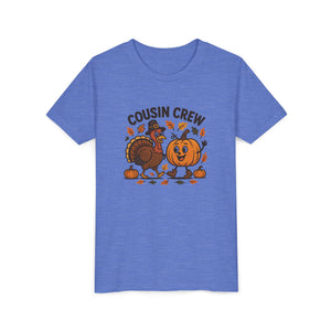 Thanksgiving Cousin Crew Youth Tee, Fall Family Celebrations, Cute Kids Shirt, Harvest Gathering Apparel, Autumn T-Shirt, Holiday Fun