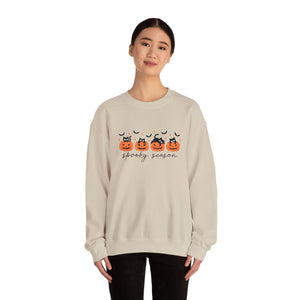 Spooky Season Sweatshirt, Cozy Fall Crewneck, Halloween Sweatshirt, Cat & Pumpkin Sweater, Unisex Halloween Apparel