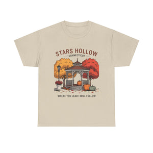 Stars Hollow Unisex Cotton Tee - Cozy Fall Vibe Shirt, Perfect for Fans of Autumn, Travel & TV Shows, Gift for Friends, Halloween