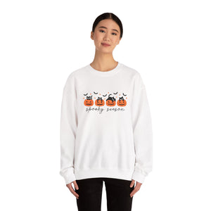 Spooky Season Sweatshirt, Cozy Fall Crewneck, Halloween Sweatshirt, Cat & Pumpkin Sweater, Unisex Halloween Apparel
