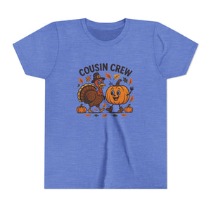 Thanksgiving Cousin Crew Youth Tee, Fall Family Celebrations, Cute Kids Shirt, Harvest Gathering Apparel, Autumn T-Shirt, Holiday Fun