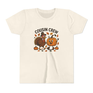 Thanksgiving Cousin Crew Youth Tee, Fall Family Celebrations, Cute Kids Shirt, Harvest Gathering Apparel, Autumn T-Shirt, Holiday Fun