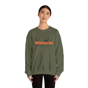 Spooky Season Sweatshirt, Cozy Fall Crewneck, Halloween Sweatshirt, Cat & Pumpkin Sweater, Unisex Halloween Apparel