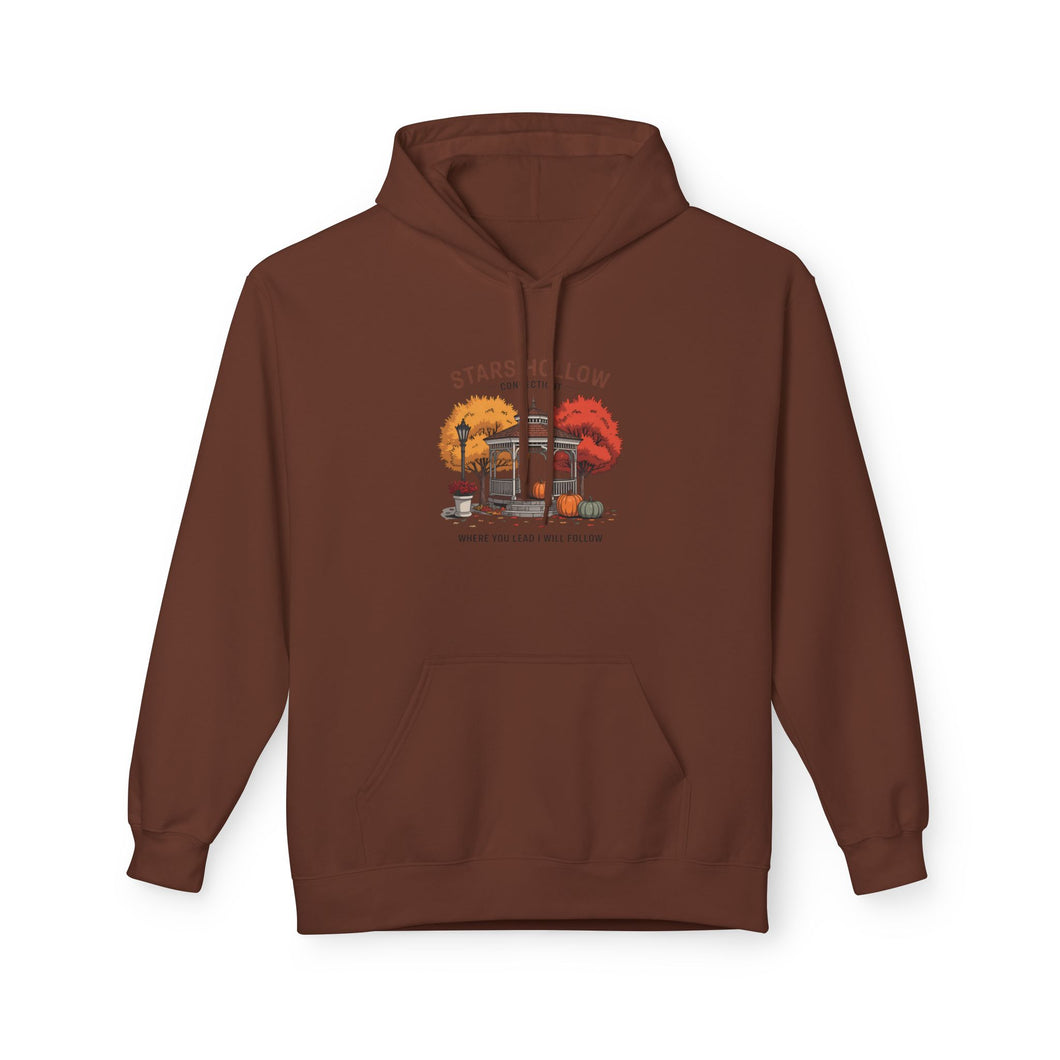 Stars Hollow Autumn Fleece Hoodie, Cozy Sweatshirt, Fall Fashion, Unisex Apparel, Gift for Friends, Casual Wear