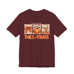 Fall Vibes Unisex Tee, Cozy Autumn Shirt, Pumpkin Spice Tee, Thanksgiving Outfit, Cute Fall Apparel