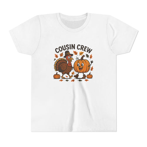 Thanksgiving Cousin Crew Youth Tee, Fall Family Celebrations, Cute Kids Shirt, Harvest Gathering Apparel, Autumn T-Shirt, Holiday Fun