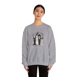 Spooky Sisterhood Sweatshirt, Cozy Halloween Crewneck, Unisex Witchy Apparel, Perfect for Autumn Gatherings, Gift for Friends