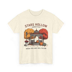 Stars Hollow Unisex Cotton Tee - Cozy Fall Vibe Shirt, Perfect for Fans of Autumn, Travel & TV Shows, Gift for Friends, Halloween