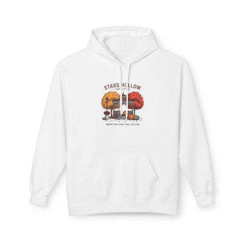 Stars Hollow Autumn Fleece Hoodie, Cozy Sweatshirt, Fall Fashion, Unisex Apparel, Gift for Friends, Casual Wear