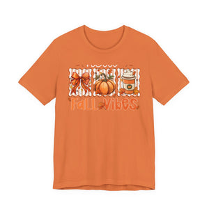 Fall Vibes Unisex Tee, Cozy Autumn Shirt, Pumpkin Spice Tee, Thanksgiving Outfit, Cute Fall Apparel