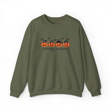 Load image into Gallery viewer, Spooky Season Sweatshirt, Cozy Fall Crewneck, Halloween Sweatshirt, Cat &amp; Pumpkin Sweater, Unisex Halloween Apparel