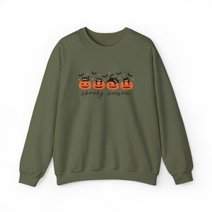 Spooky Season Sweatshirt, Cozy Fall Crewneck, Halloween Sweatshirt, Cat & Pumpkin Sweater, Unisex Halloween Apparel