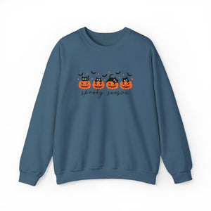 Spooky Season Sweatshirt, Cozy Fall Crewneck, Halloween Sweatshirt, Cat & Pumpkin Sweater, Unisex Halloween Apparel
