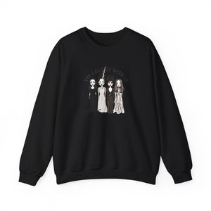 Spooky Sisterhood Sweatshirt, Cozy Halloween Crewneck, Unisex Witchy Apparel, Perfect for Autumn Gatherings, Gift for Friends