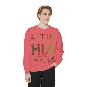 Cozy Faith Sweatshirt | Unisex Garment-Dyed Graphic Sweatshirt, Thanksgiving Apparel, Bible Verse Clothing, Church Wear, Fall Fashion