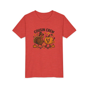 Thanksgiving Cousin Crew Youth Tee, Fall Family Celebrations, Cute Kids Shirt, Harvest Gathering Apparel, Autumn T-Shirt, Holiday Fun