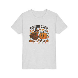 Thanksgiving Cousin Crew Youth Tee, Fall Family Celebrations, Cute Kids Shirt, Harvest Gathering Apparel, Autumn T-Shirt, Holiday Fun