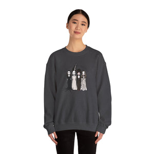 Spooky Sisterhood Sweatshirt, Cozy Halloween Crewneck, Unisex Witchy Apparel, Perfect for Autumn Gatherings, Gift for Friends
