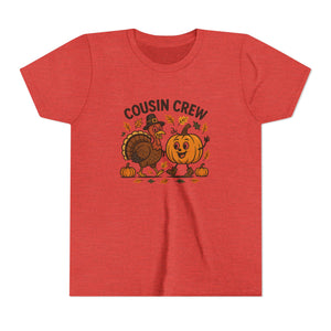 Thanksgiving Cousin Crew Youth Tee, Fall Family Celebrations, Cute Kids Shirt, Harvest Gathering Apparel, Autumn T-Shirt, Holiday Fun